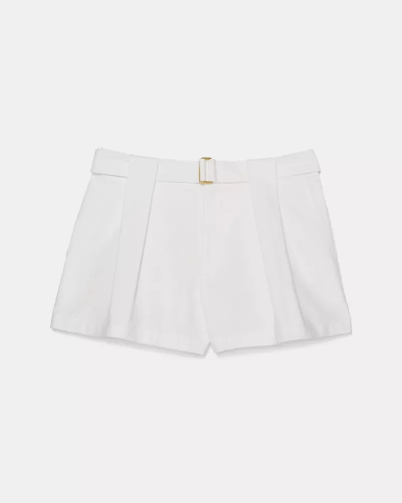 Belted Pleated Shorts - 1