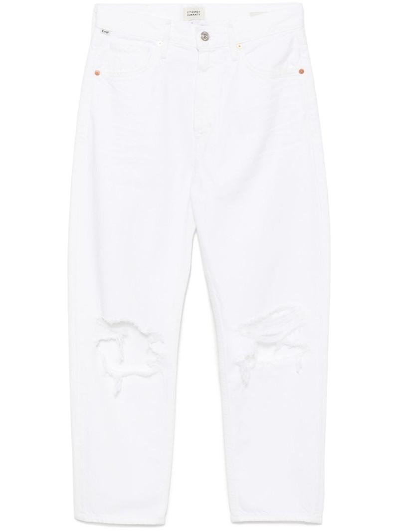 distressed straight-leg jeans 1