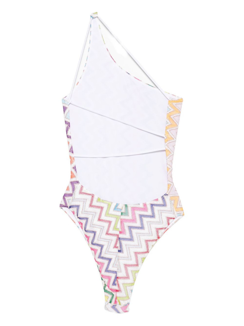 Missoni zigzag one-shoulder swimsuit outlook