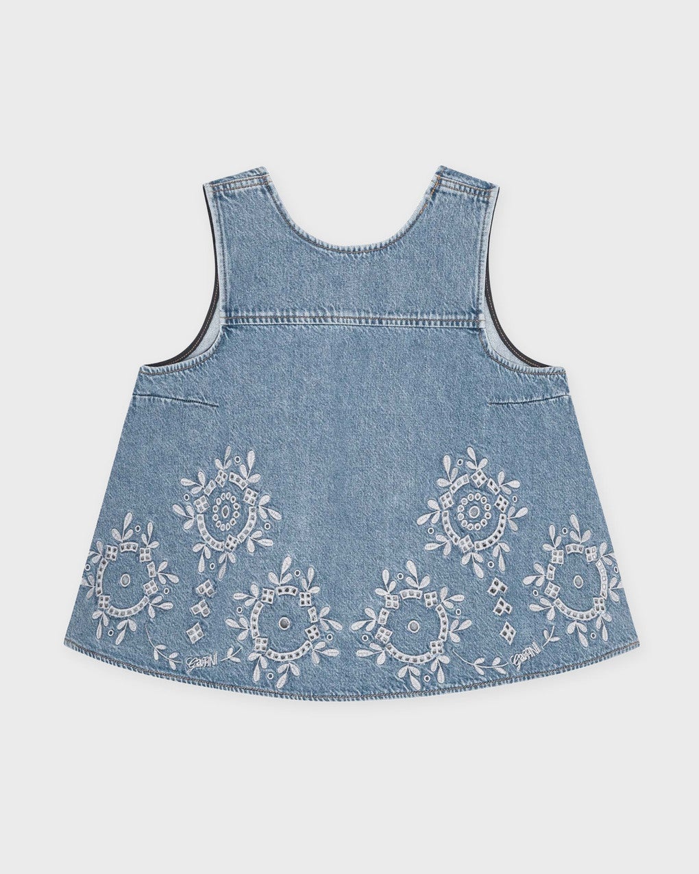 Top Broderie Anglaise Denim Light blue - 1