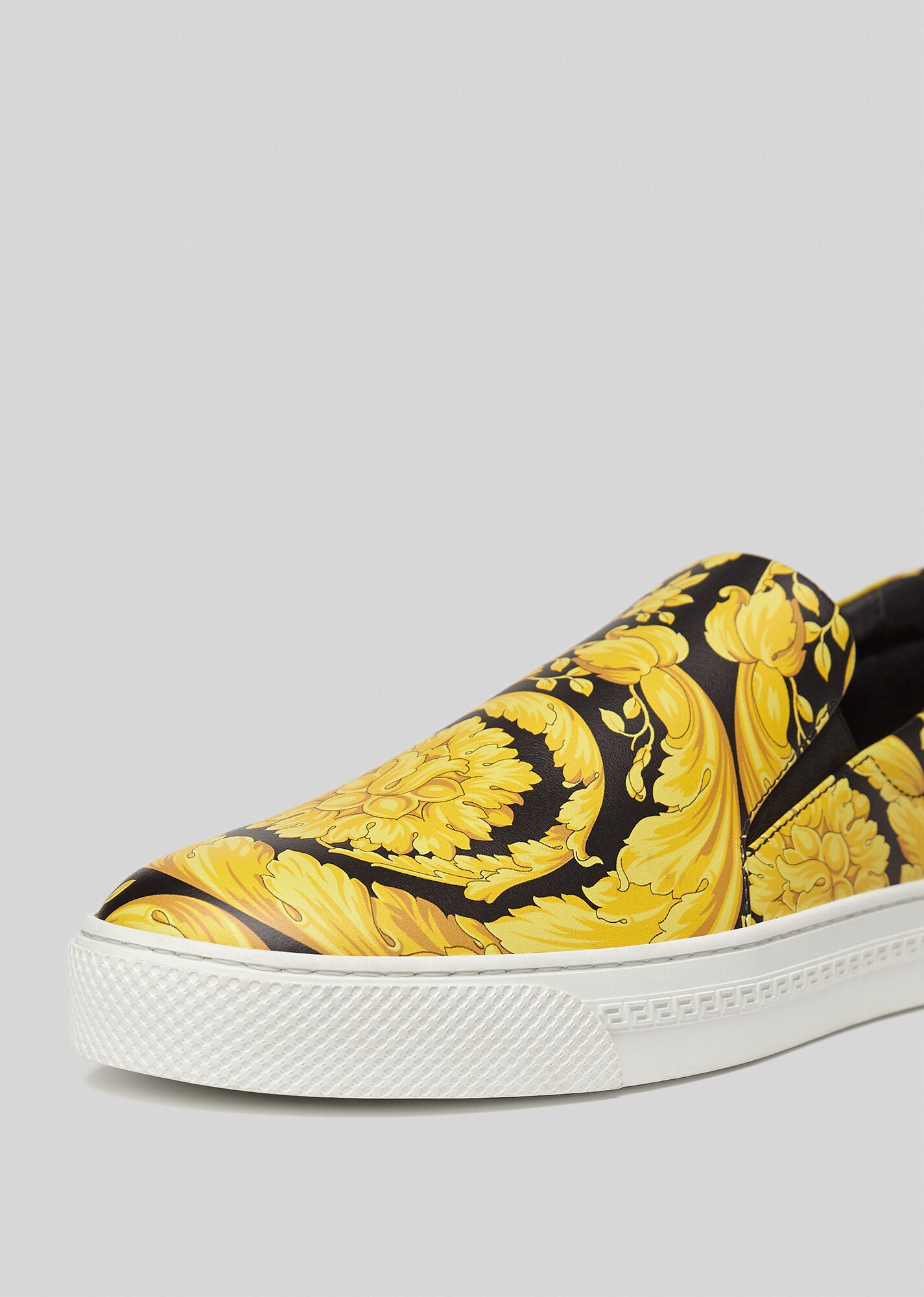 Barocco Print Leather Slip-On Sneakers - 4