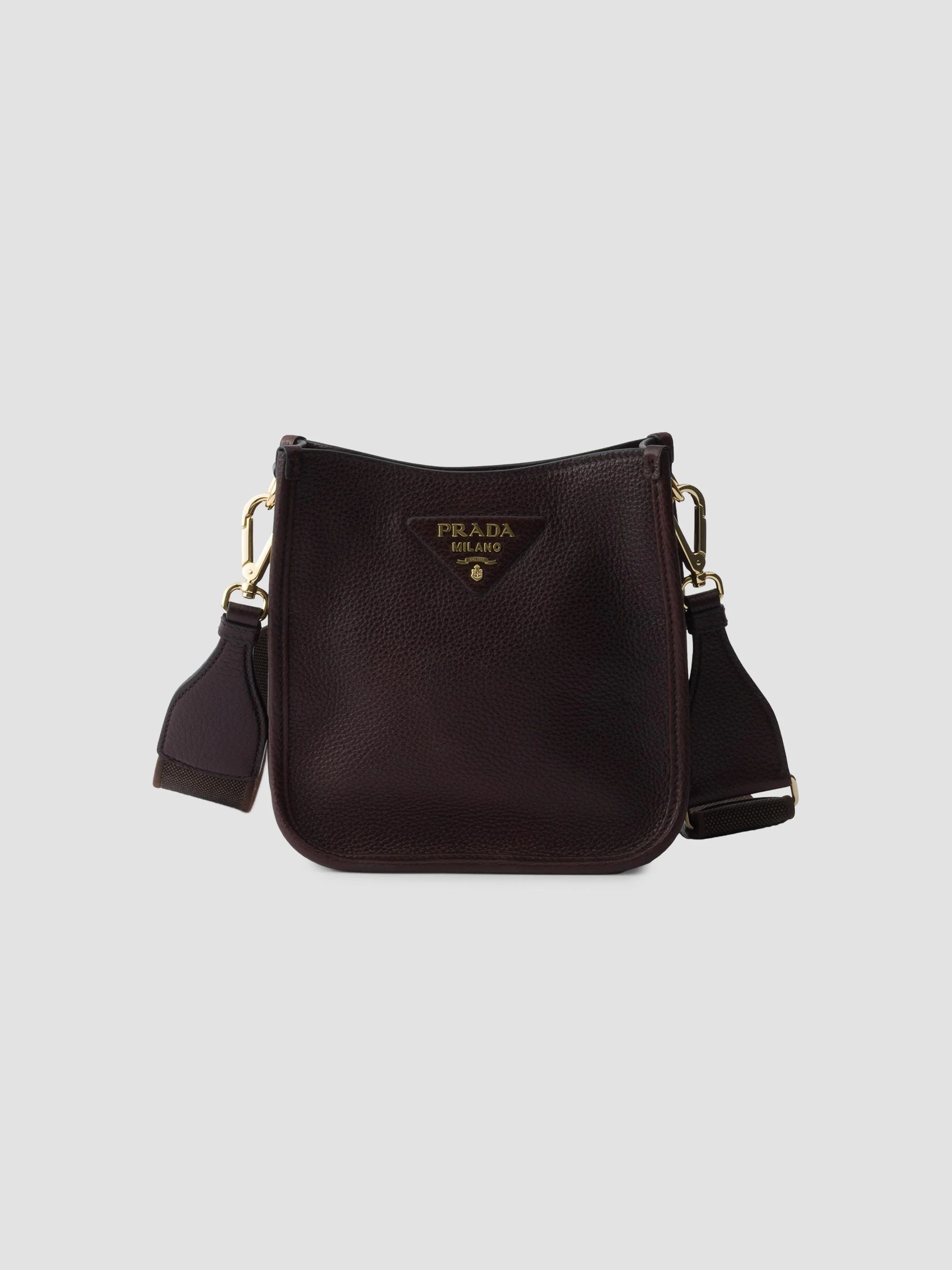 Women's Mini Leather Shoulder Bag - Dark Brown - 1