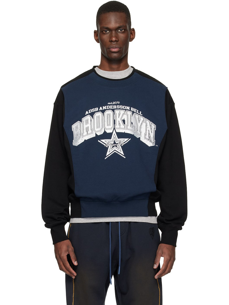 Black & Navy Arch Logo Layered Sweatshirt 1