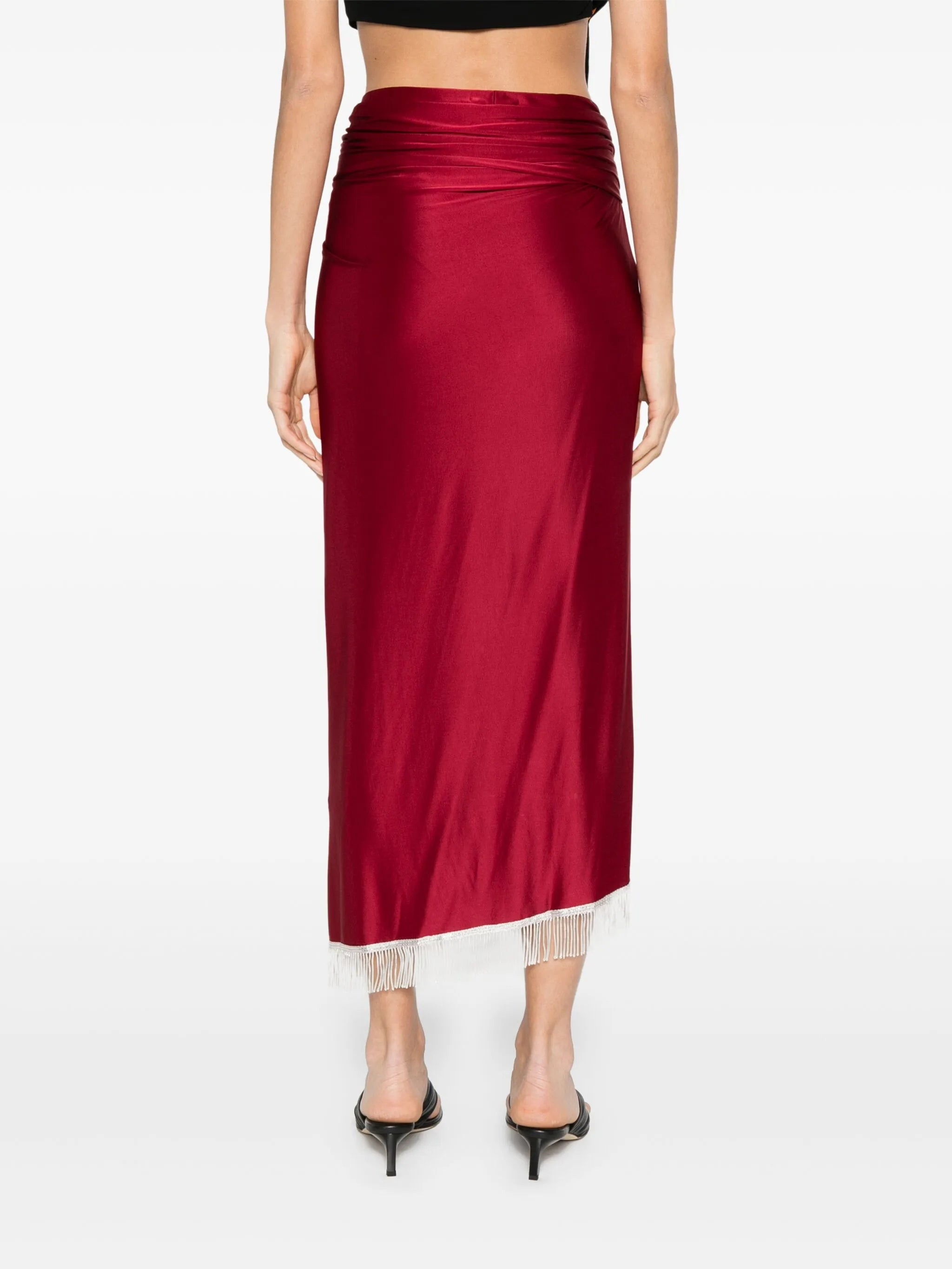 fringe-detailing midi skirt - 4