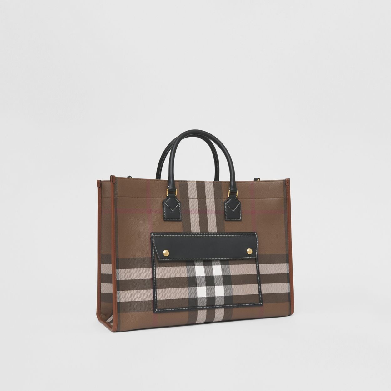 Medium Check and Leather Freya Tote - 7