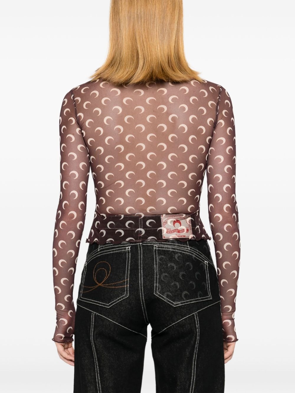 Marine Serre Women Moon Cropped Top - 2