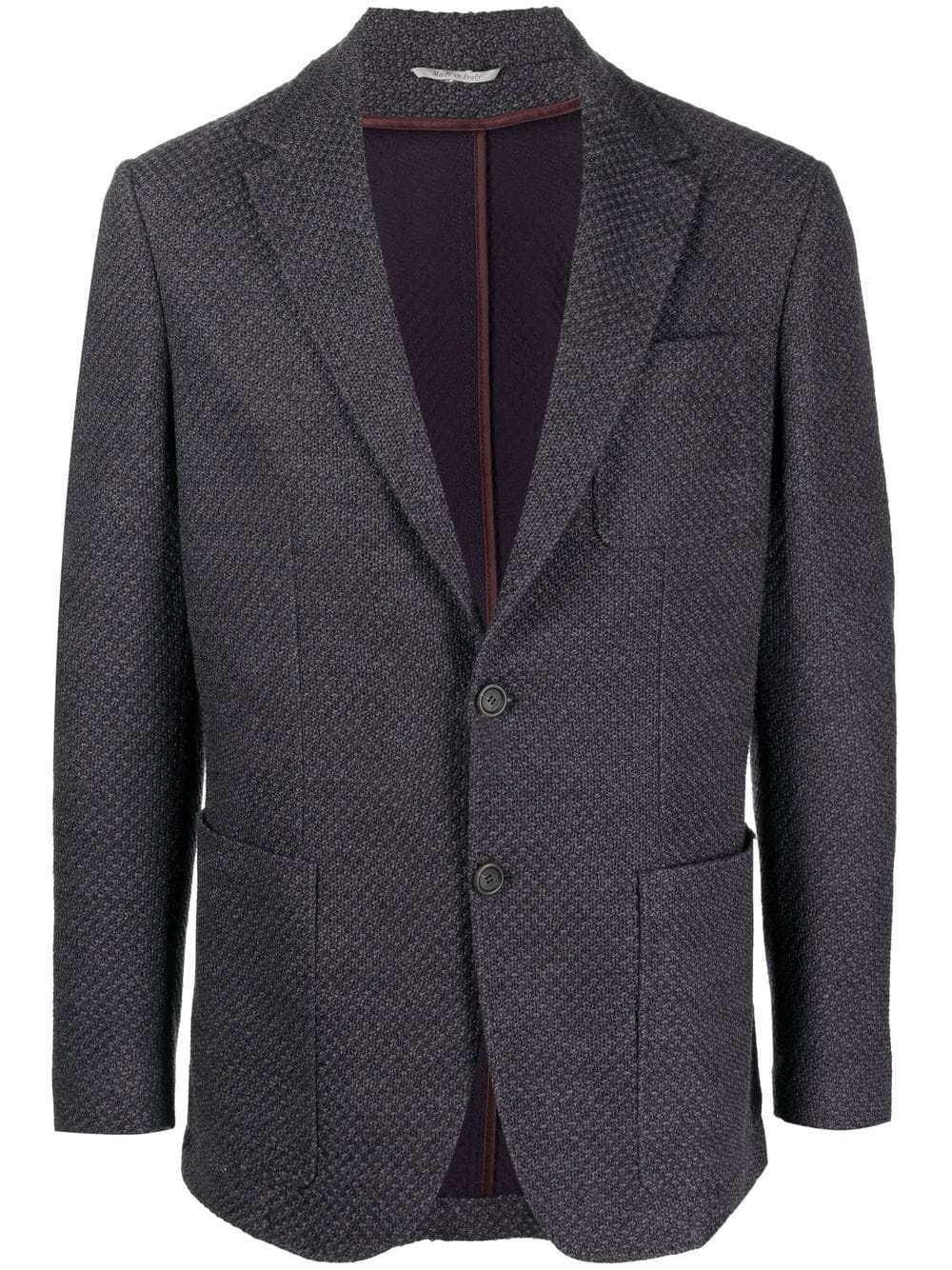 textured-knit wool blazer - 1