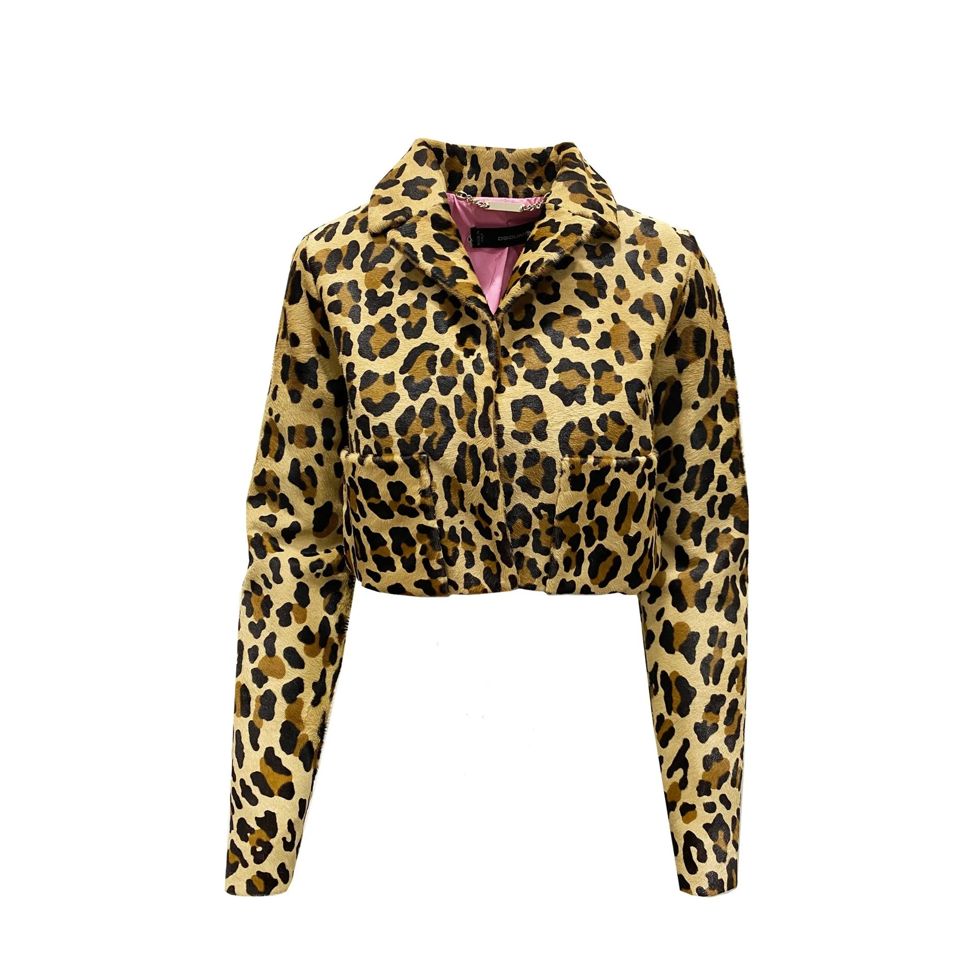 Dsquared2 Leopard Calf Hair Cropped Jacket Women - 1