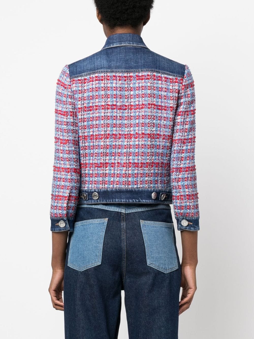 panelled denim jacket - 4
