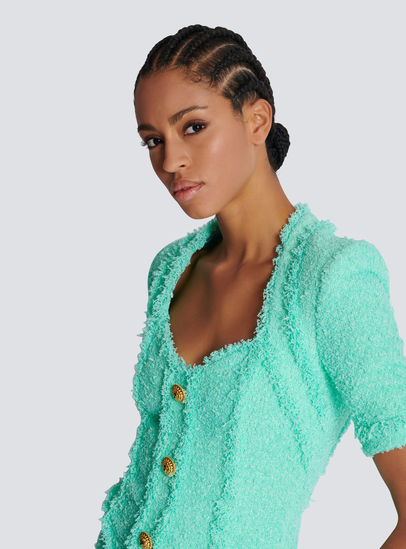 Tweed dress with buttons 8