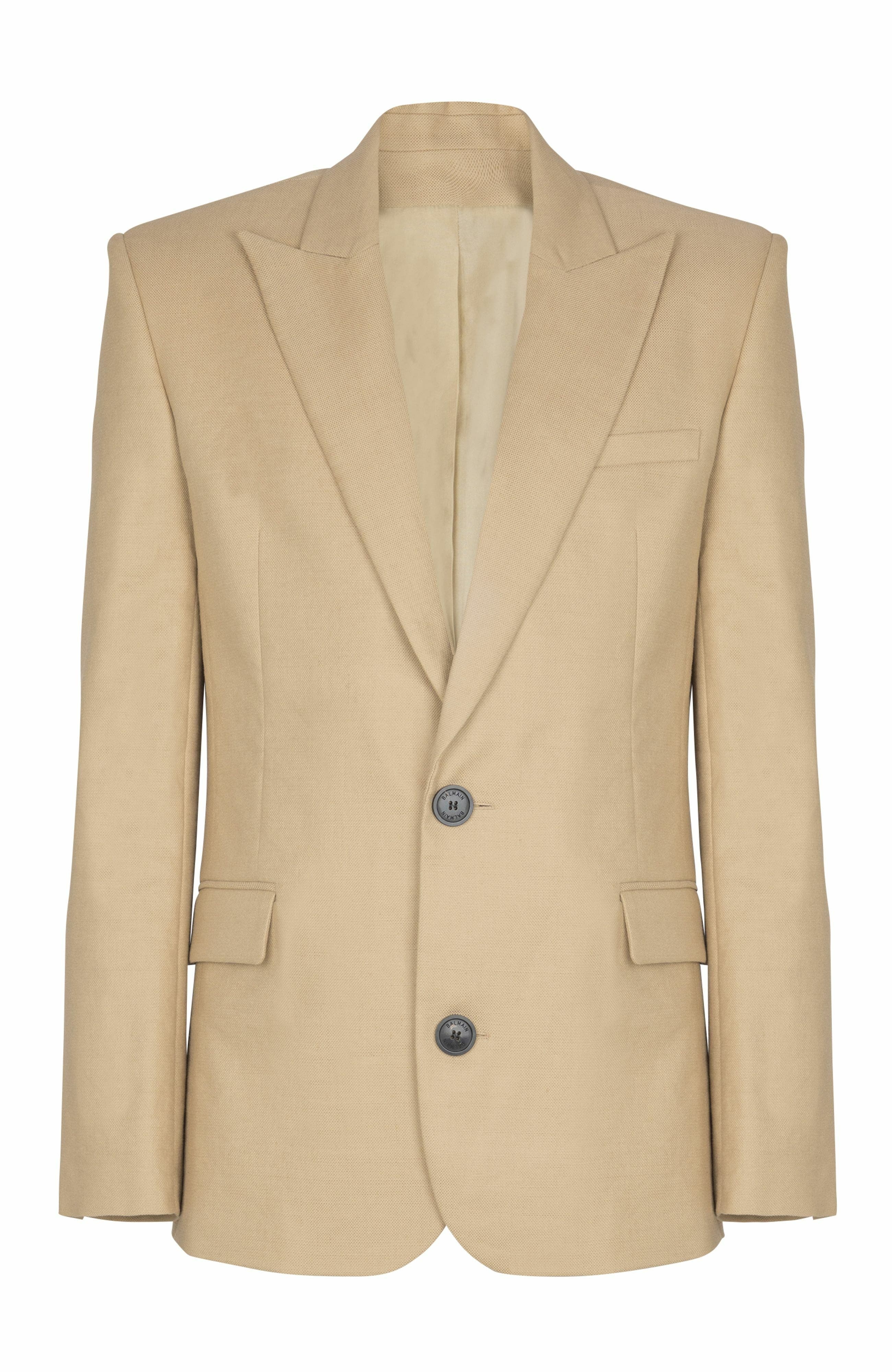 Balmain Canvas 2-button jacket in Beige at Nordstrom - 5
