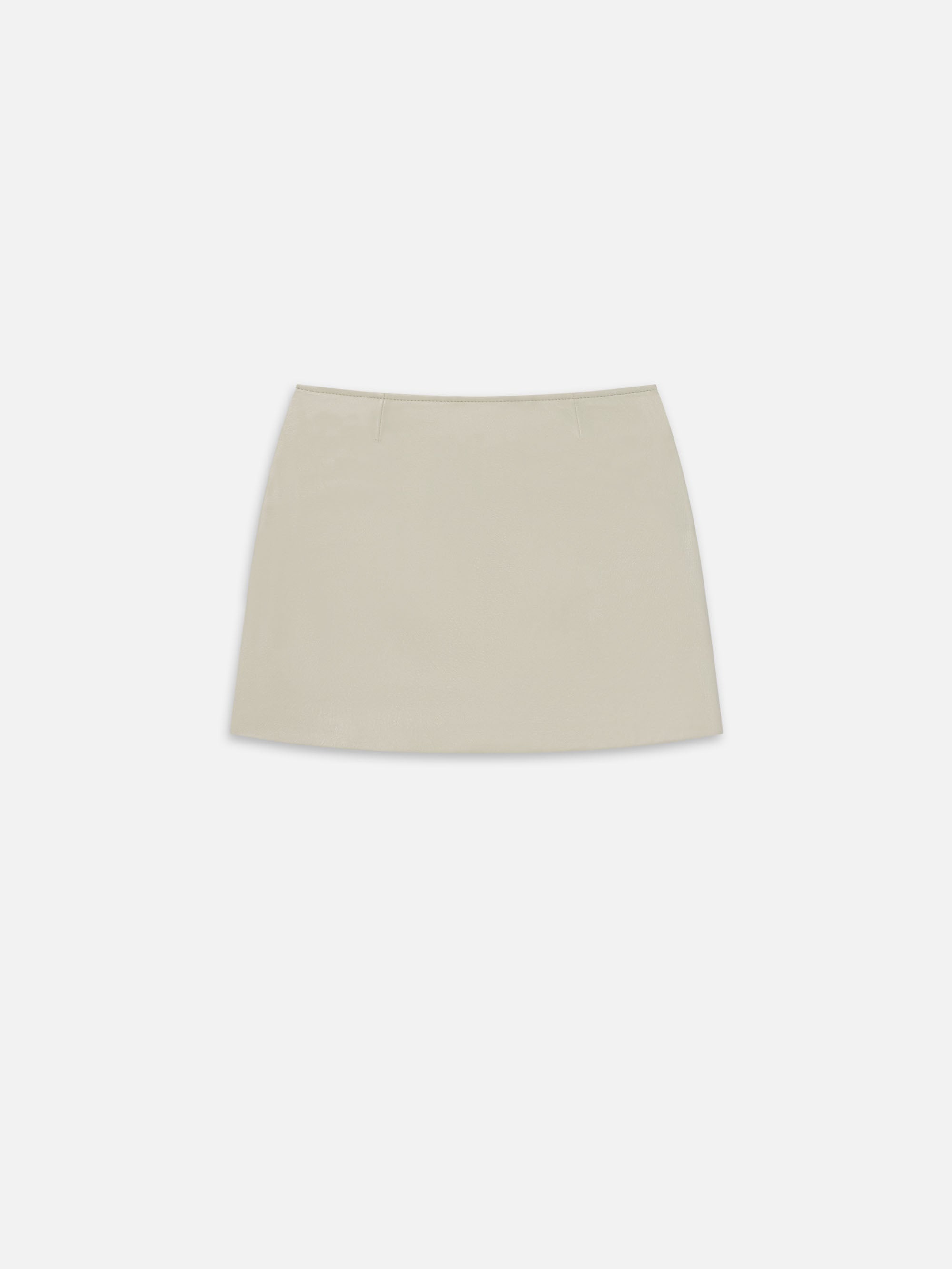 The Leather Mini Skirt in Soft Mint - 4