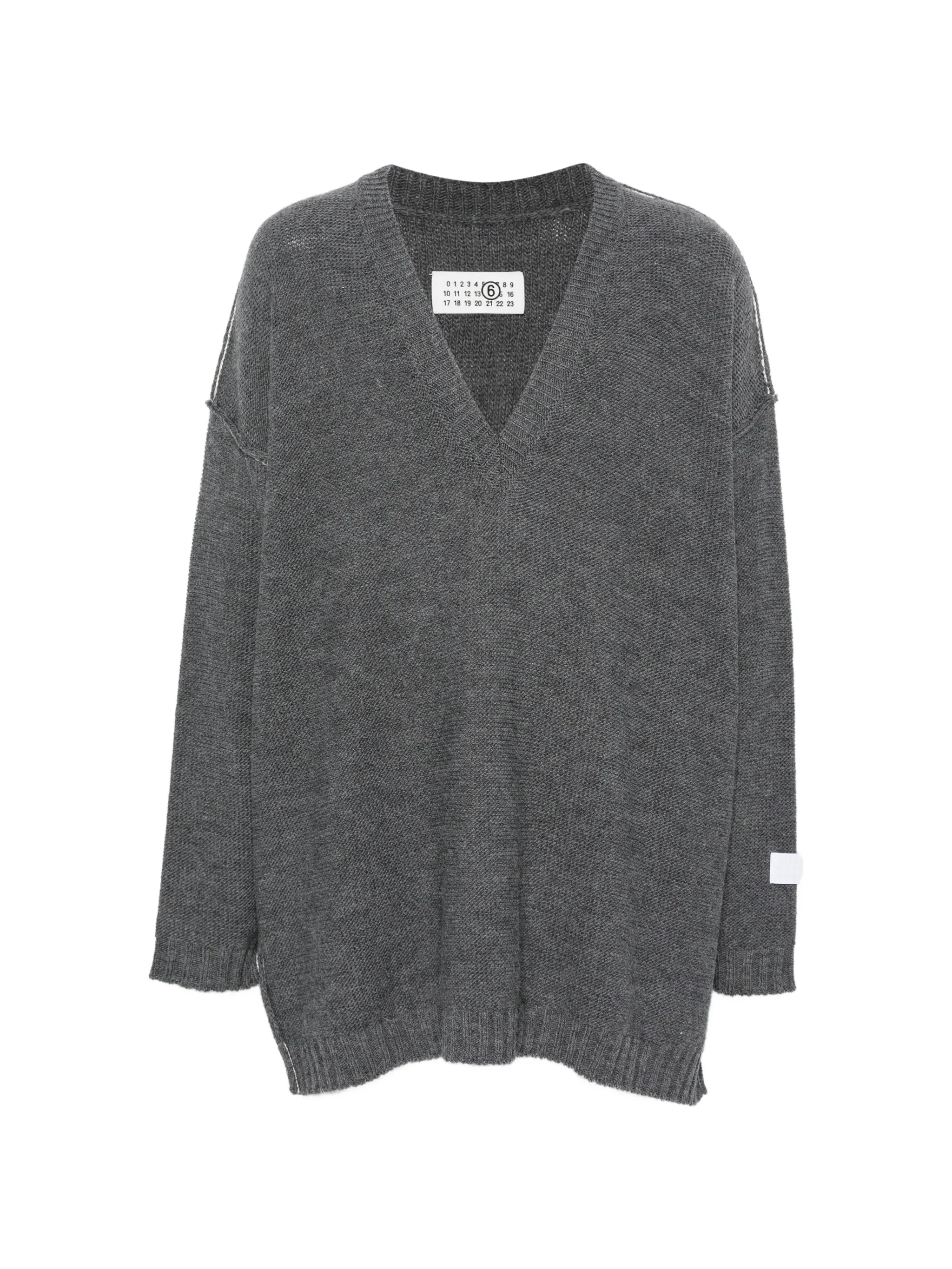 Mm6 Maison Margiela V-neck Drop-shoulder Sweater - 1