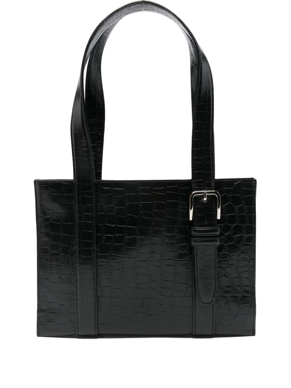 crocodile-embossed shoulder bag - 1