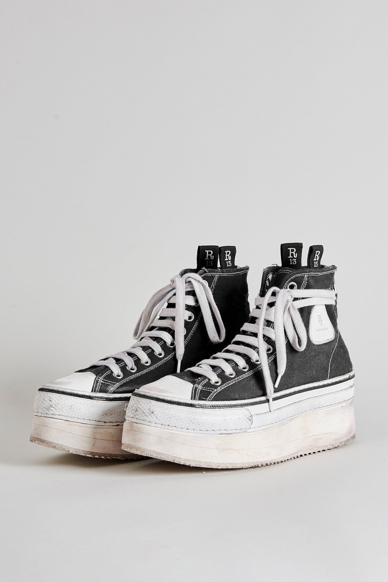 スニーカー R13 'Courtney' sneakers White/Black R13S0071001 COURTNEY PLATFORM HIGH TOP SNEAKER | R13