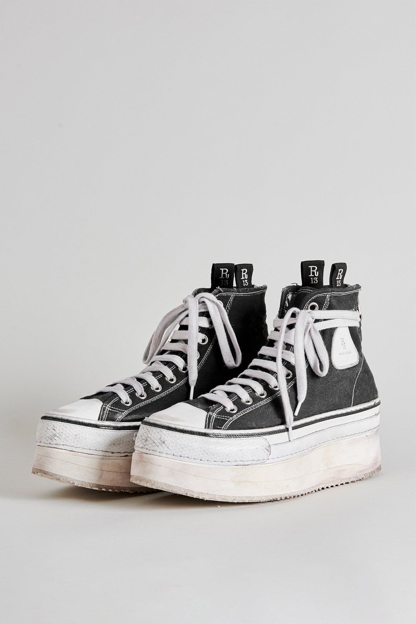 R13 Denim Collection Sneakers Kurt High Top - Black