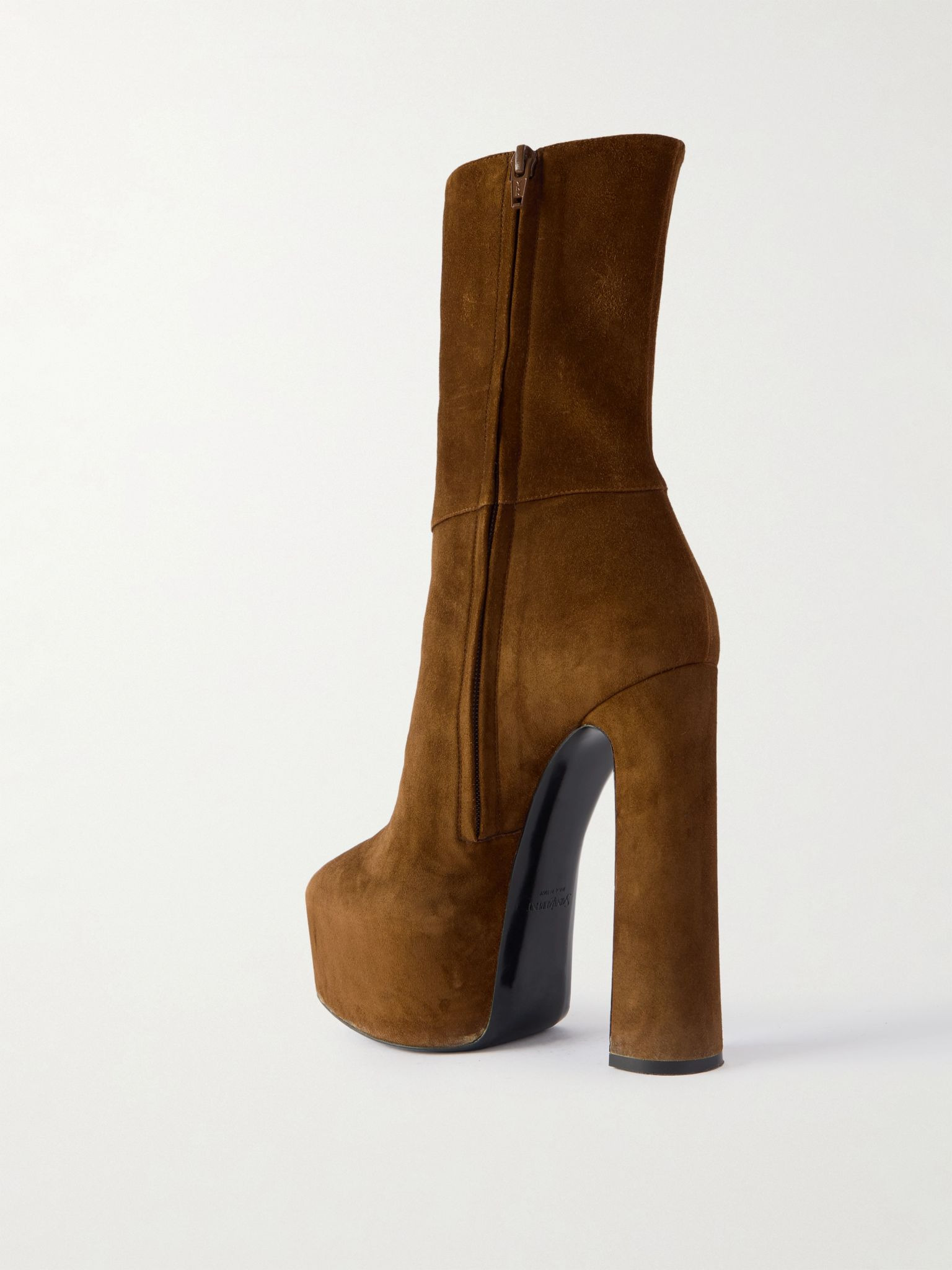 Nico buckled suede platform boots Brown - 3
