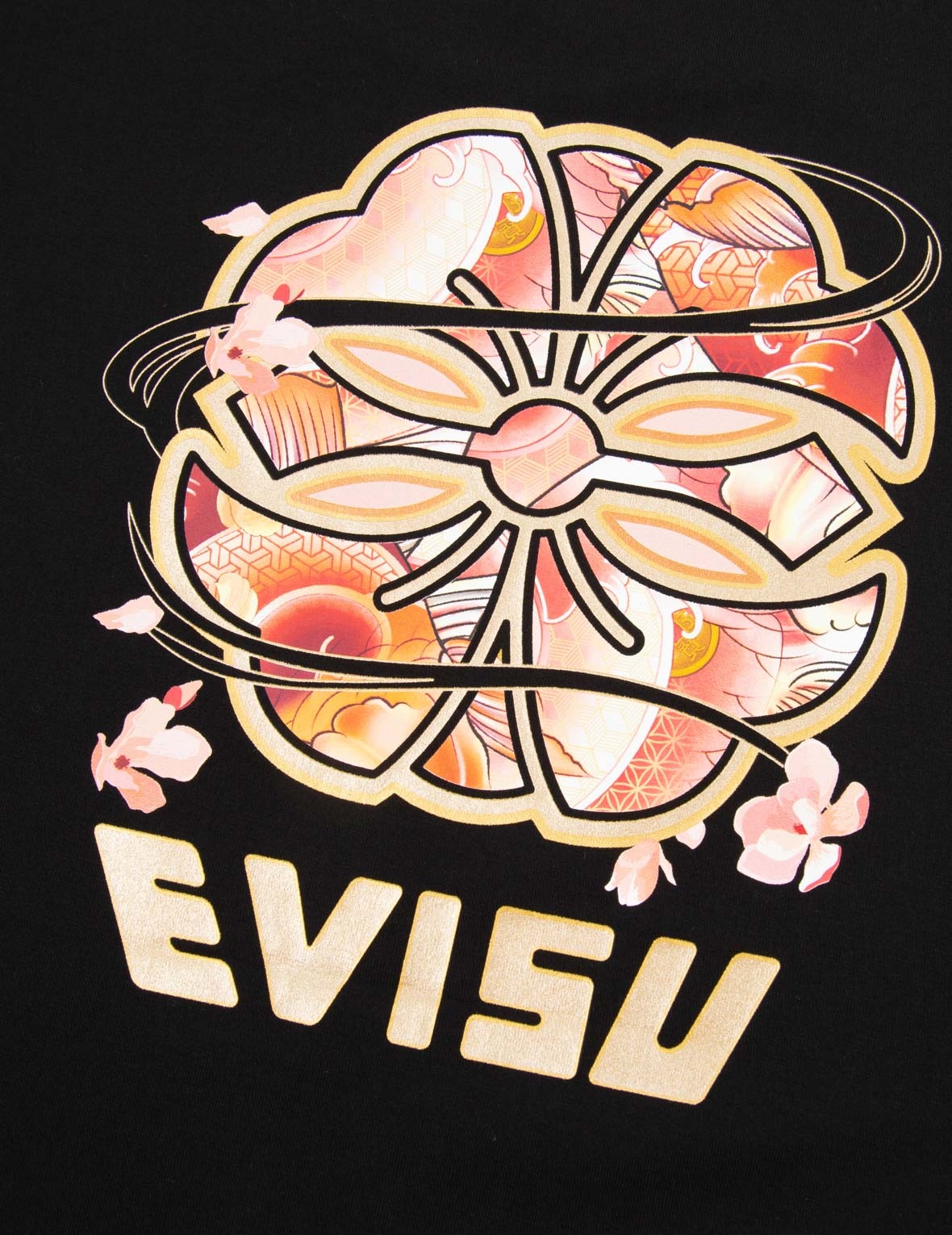 WAVE-PATTERN KAMON PRINT T-SHIRT - 7