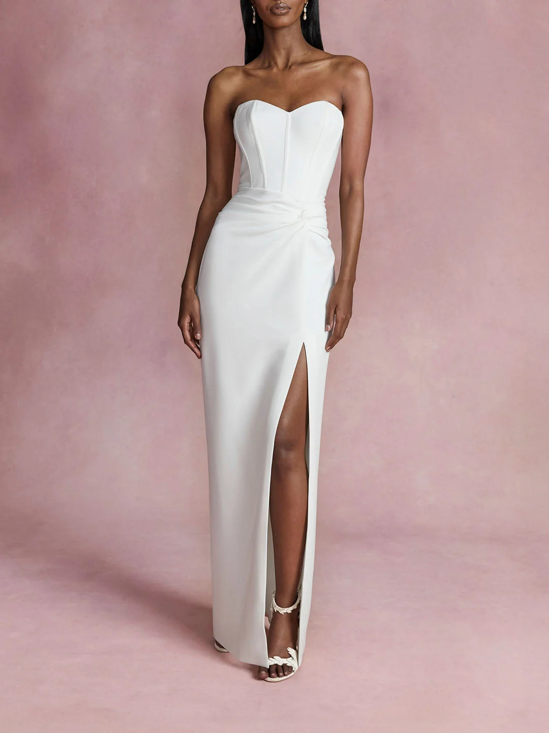 TWIST CREPE COLUMN GOWN - 1