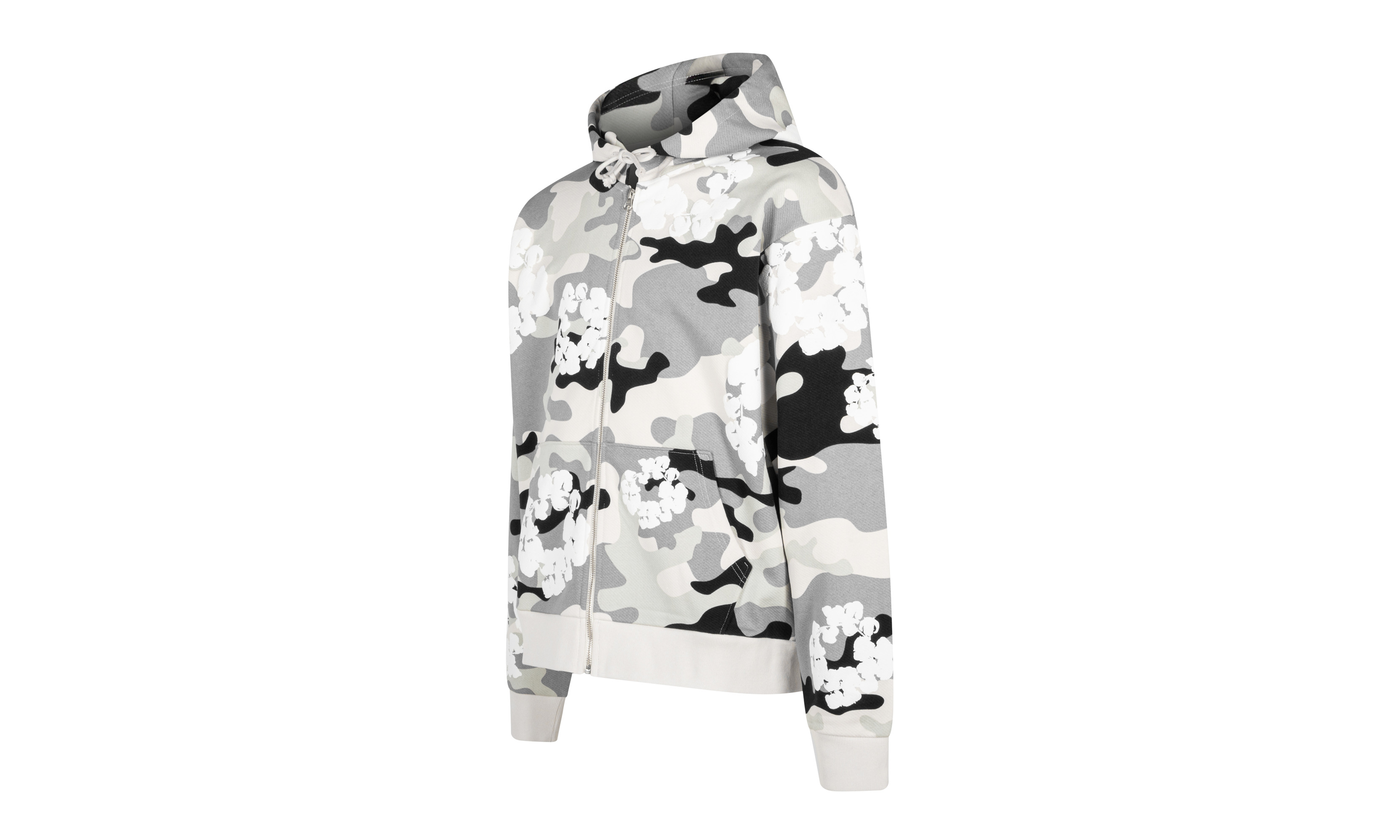 Cotton Wreath Zip Hoodie "White Camo" - 2