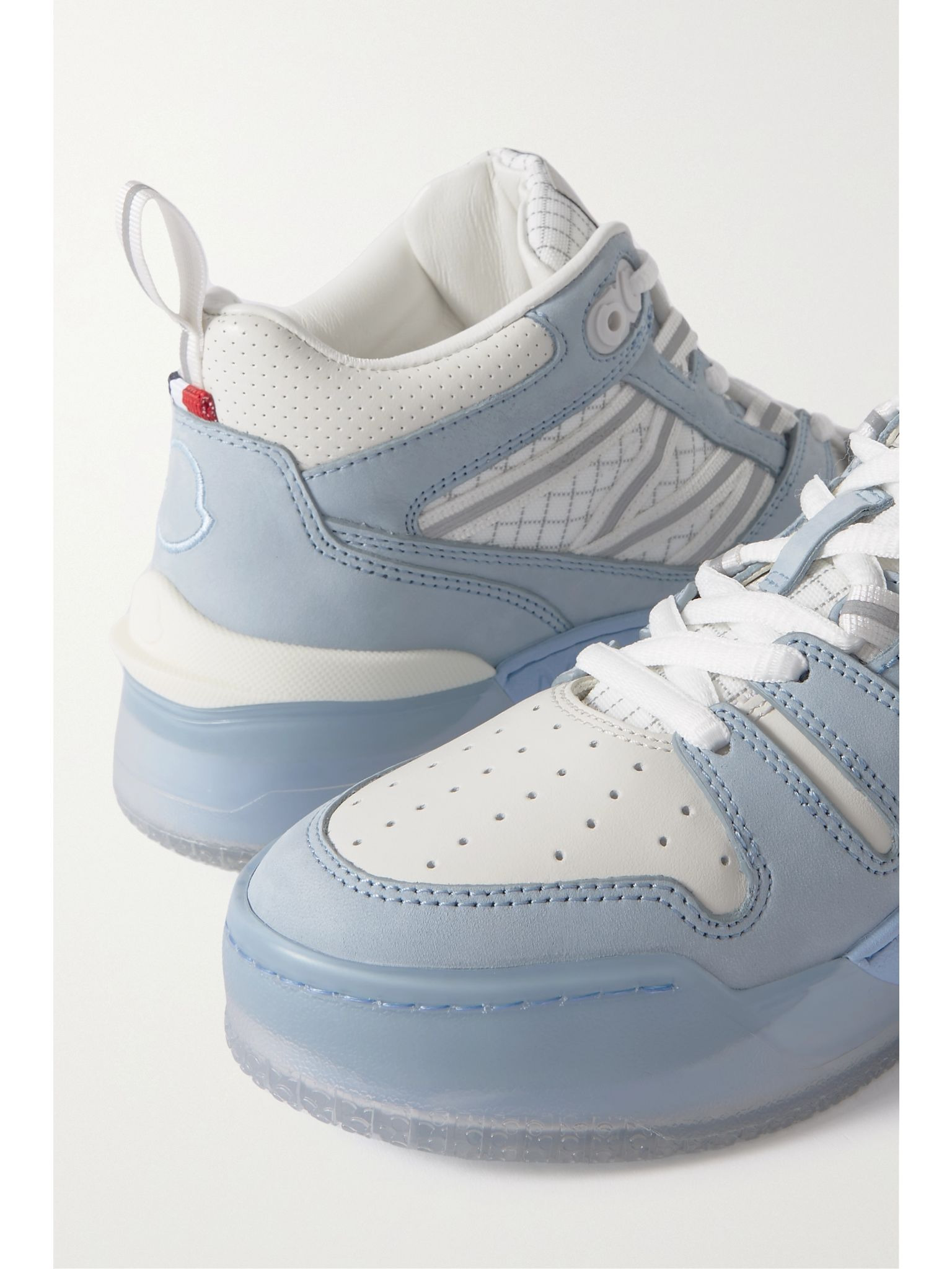 Pivot Mid leather and ripstop-trimmed suede sneakers Blue - 4