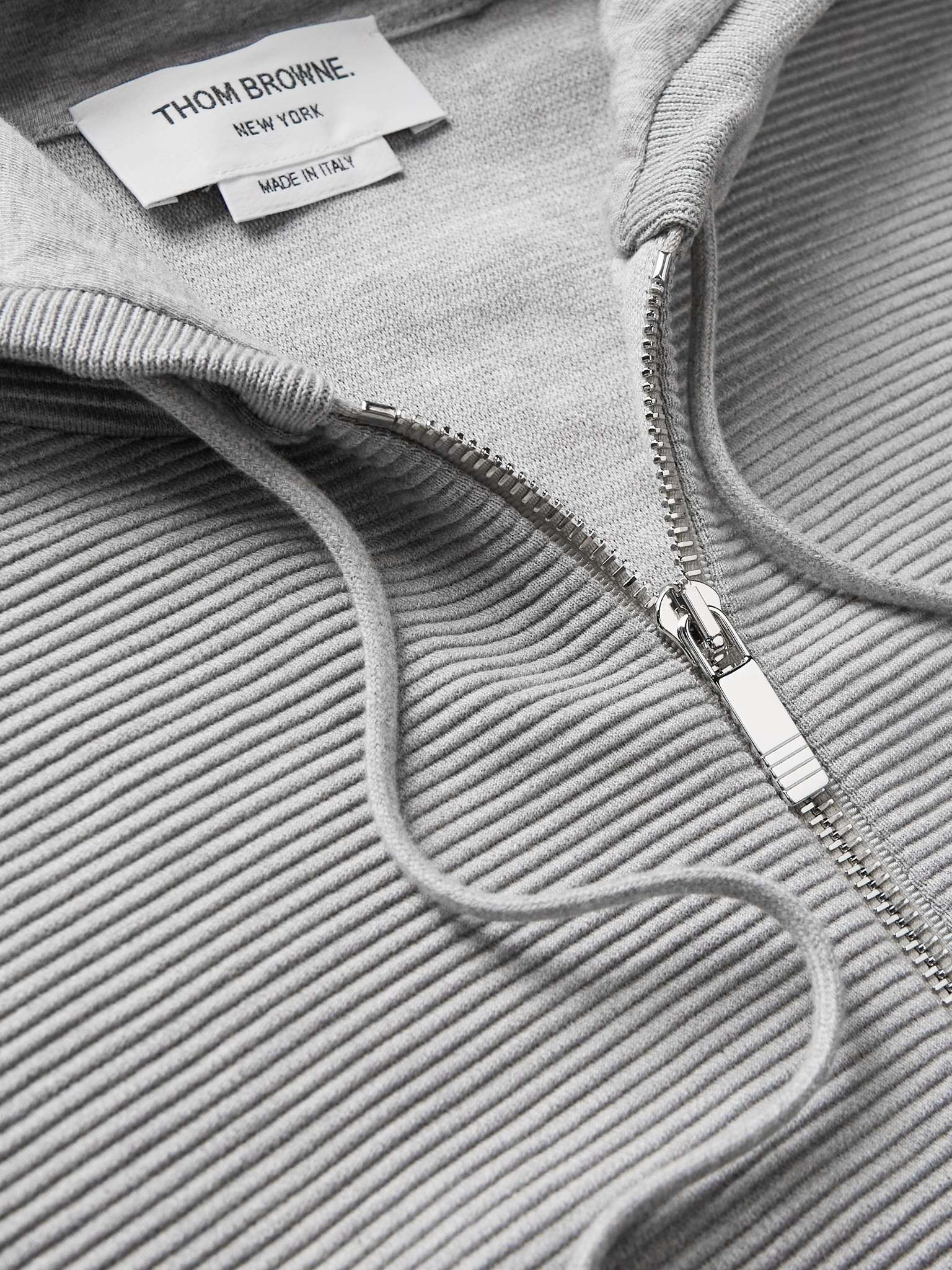 Striped Ribbed Cotton-Jersey Zip-Up Hoodie - 5