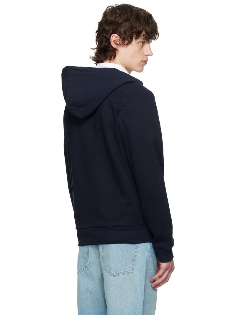 Navy Zip-Up Fleece Hoodie 3