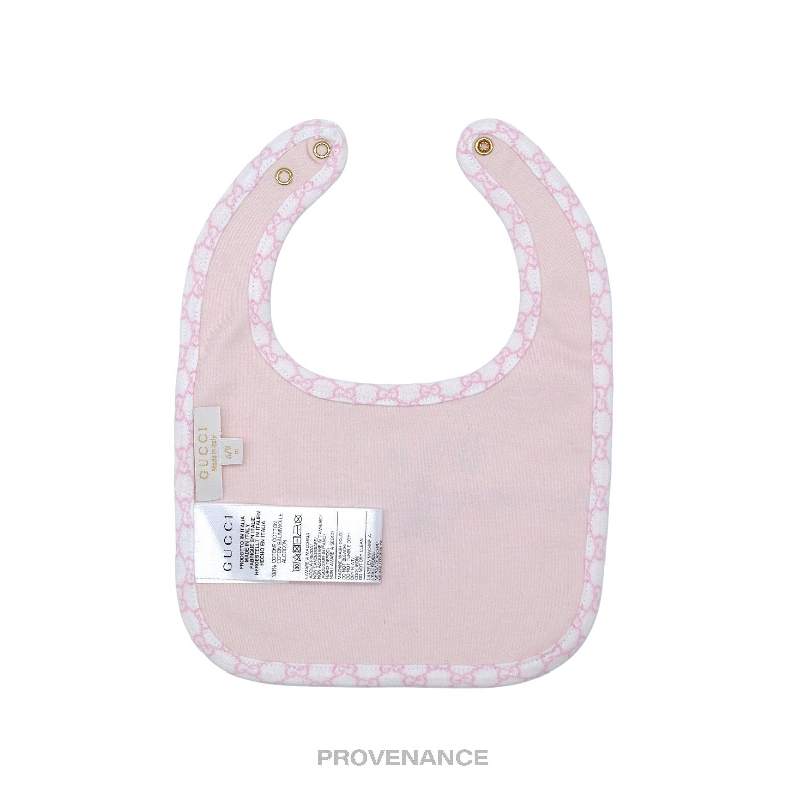 Gucci "It's a Gucci Girl" Baby Bib - White/Pink - 2