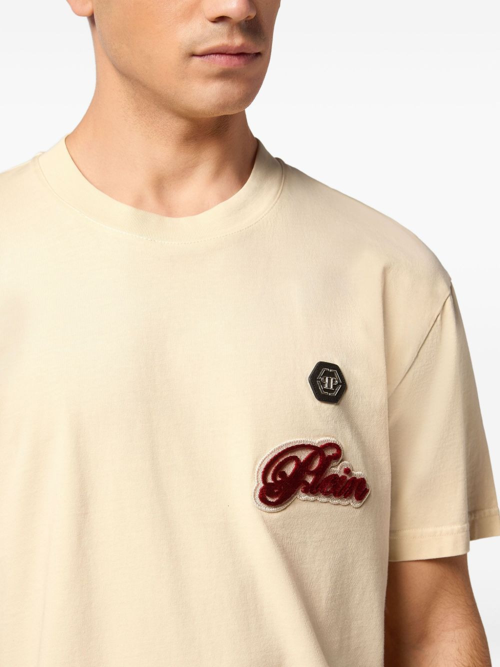 logo-patch round-neck T-shirt - 4