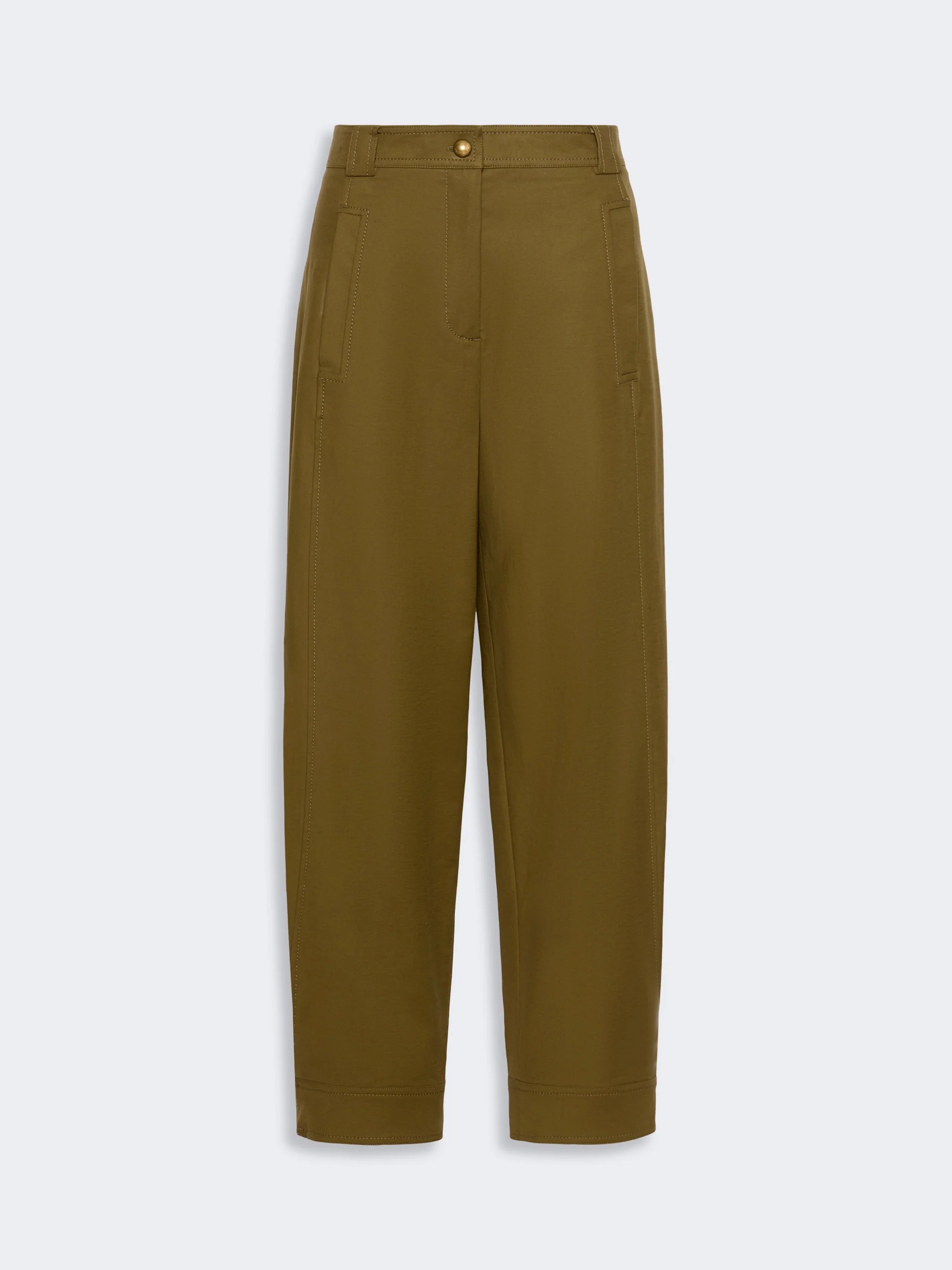 ADORNI Stretch cotton canvas trousers - KAKI - 1
