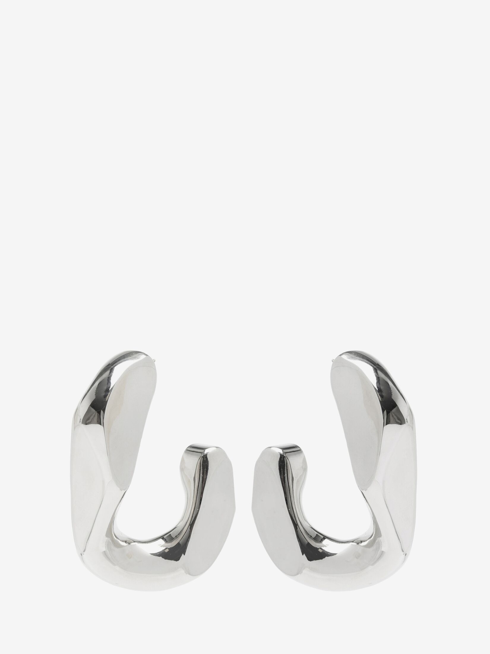 Women's Chain Hoop Earrings in Antique Silver - 1