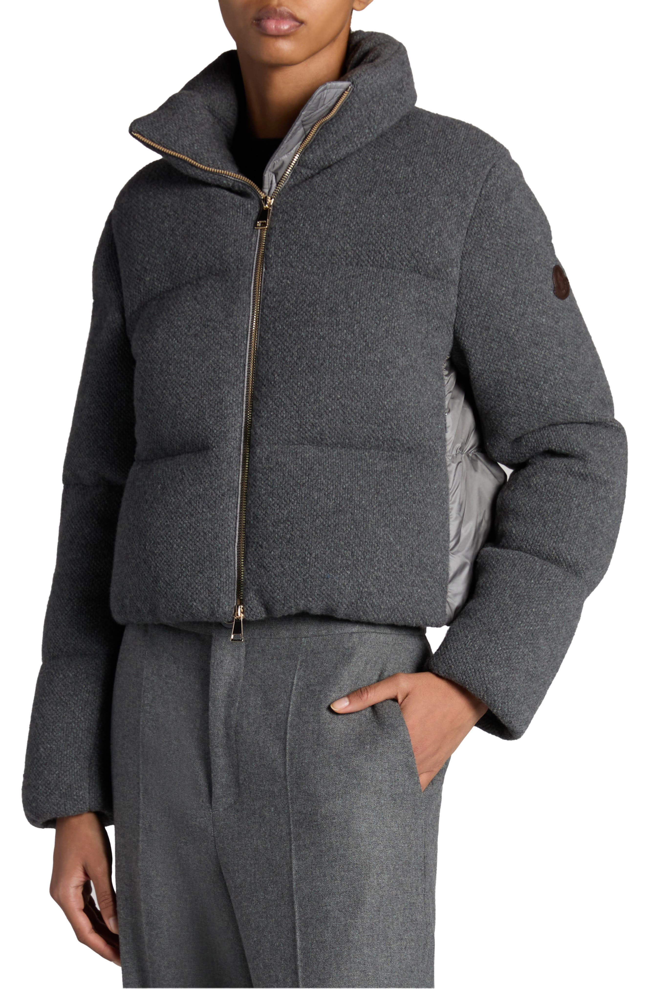 Moncler Breze Cashmere & Nylon Puffer Jacket in Grey at Nordstrom - 5
