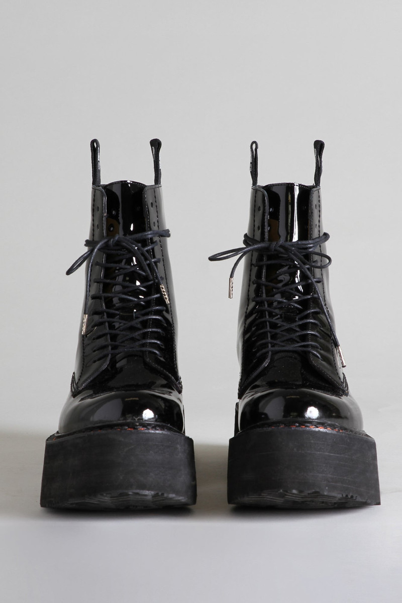 DOUBLE STACK BOOT - PATENT BLACK 2