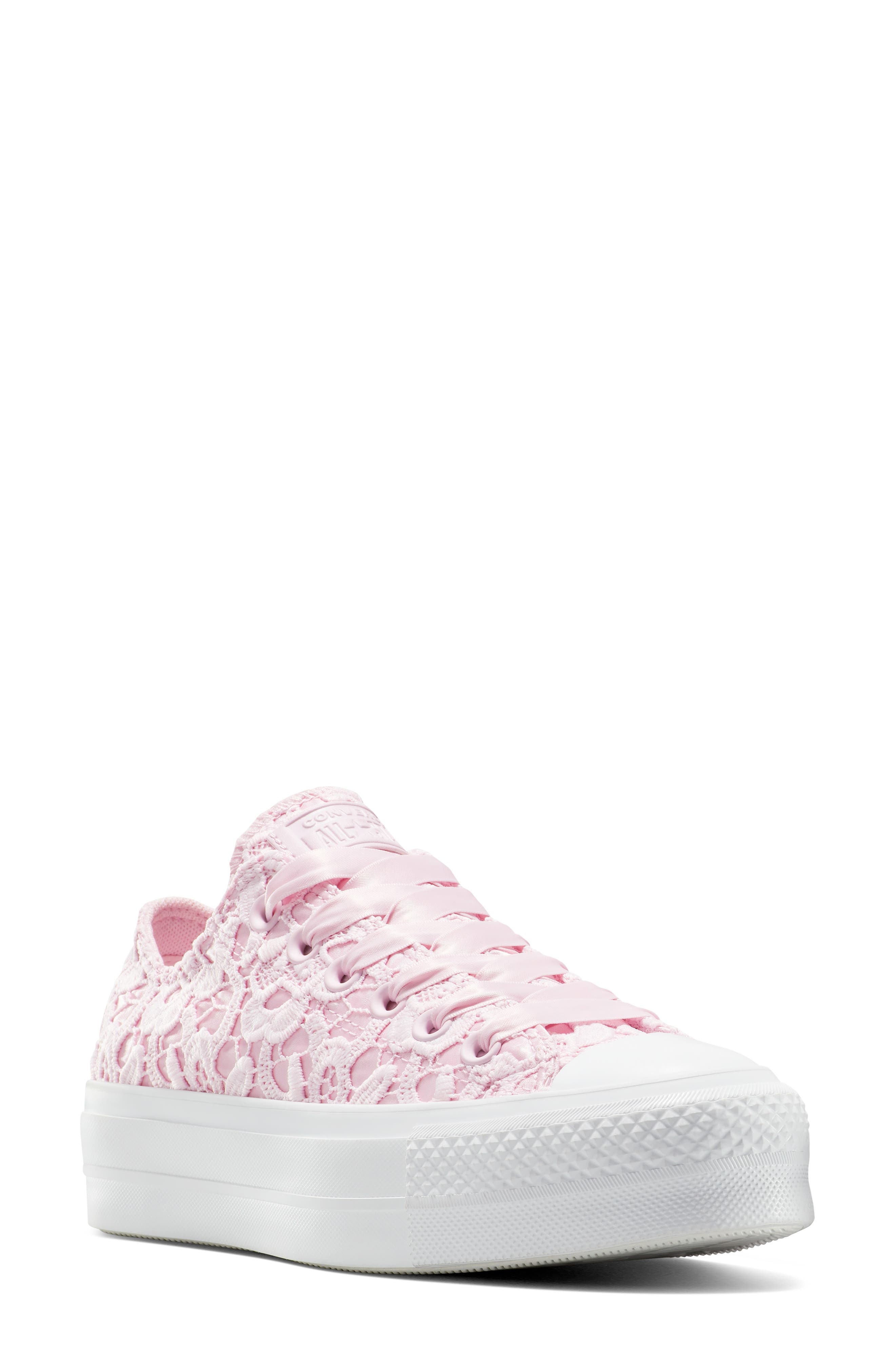 Converse Chuck Taylor® All Star® Woven Platform Sneaker in Summit Pink/white at Nordstrom - 1