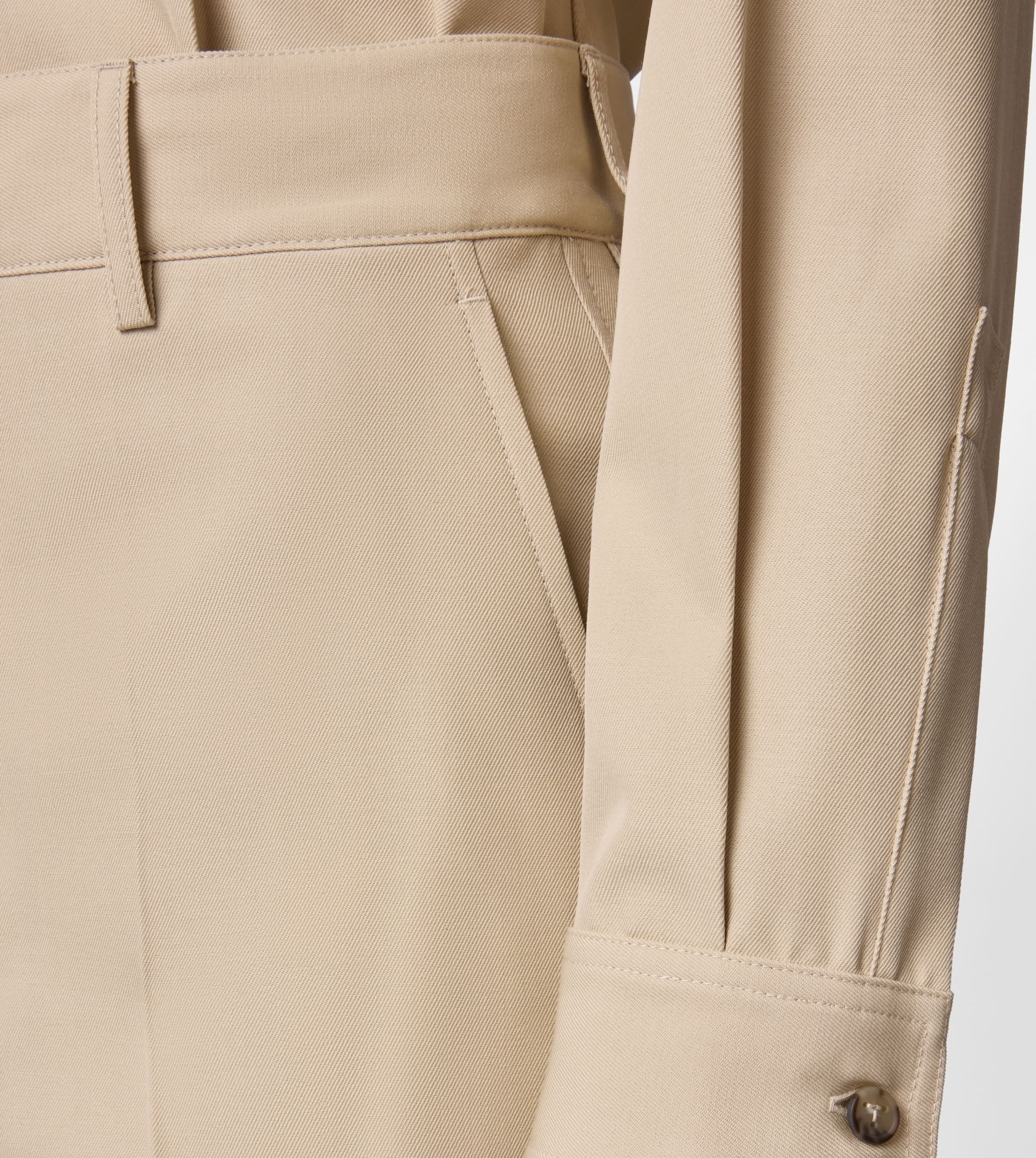 PANTS IN COTTON BLEND WOOL - BROWN - 5