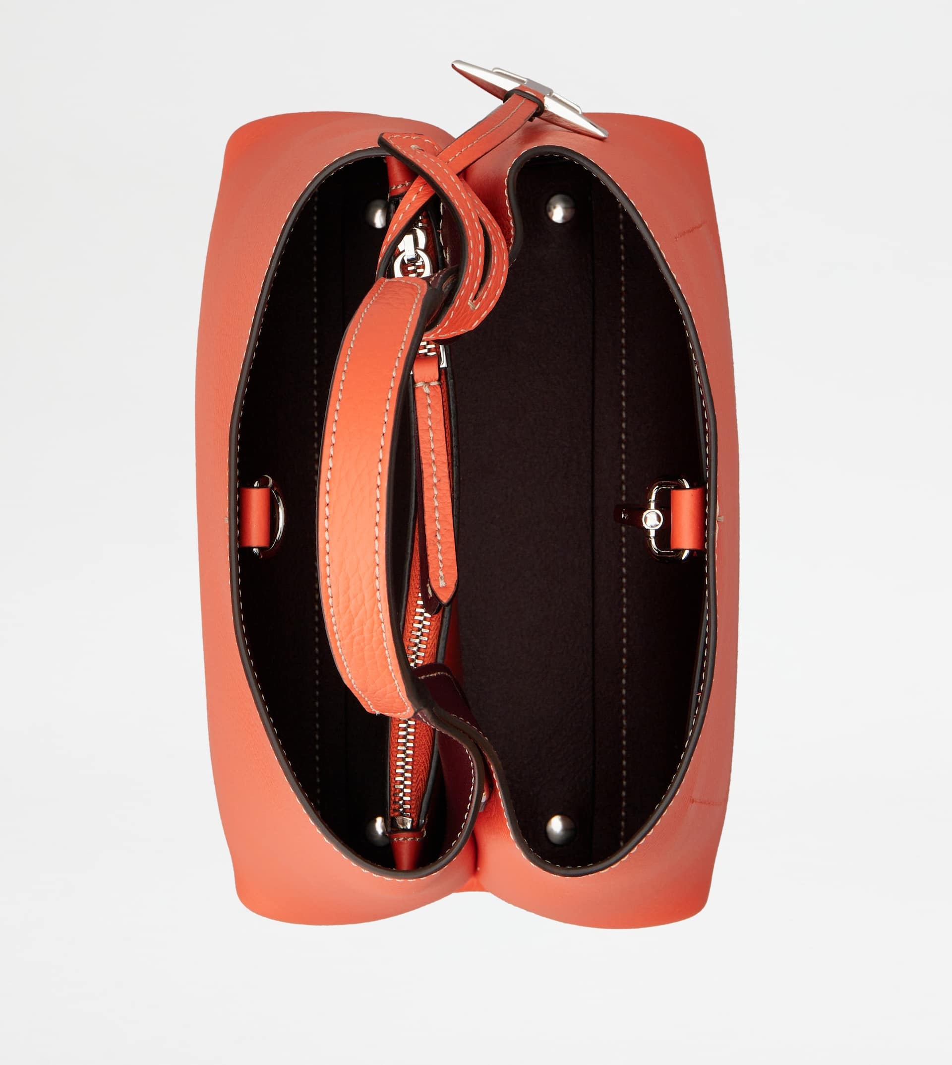 TOD'S BAG IN LEATHER MINI - ORANGE, BURGUNDY - 3