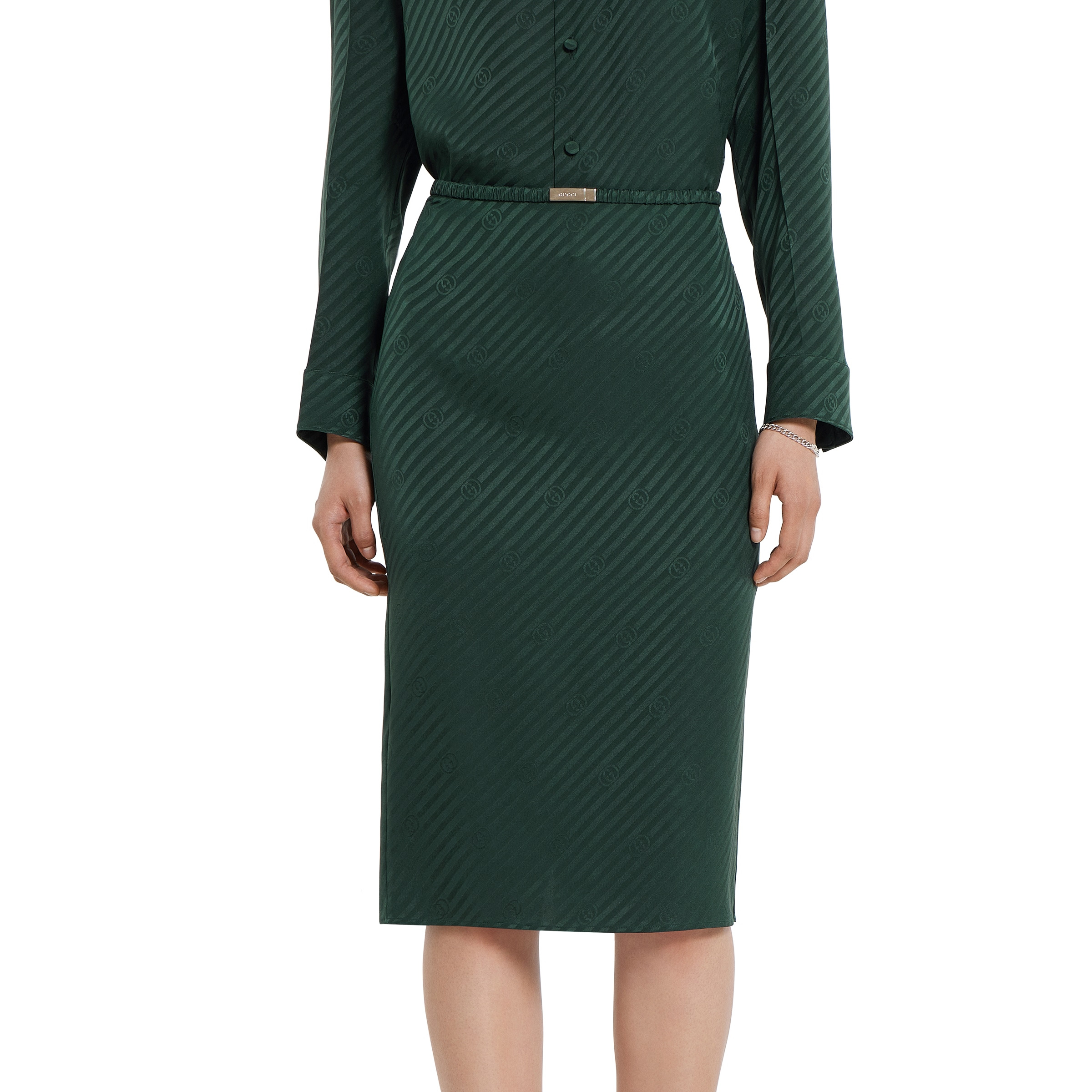 Interlocking G silk jacquard skirt - 3