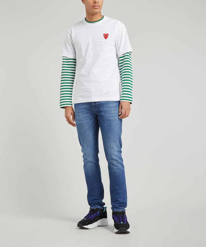 Comme des Garçons PLAY Long Sleeve Stripe Cotton T-Shirt outlook