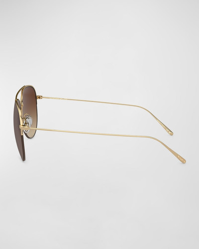 Oliver Peoples Cleamons Metal Aviator Sunglasses outlook