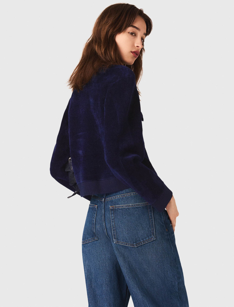 Cropped velvet jacket 4