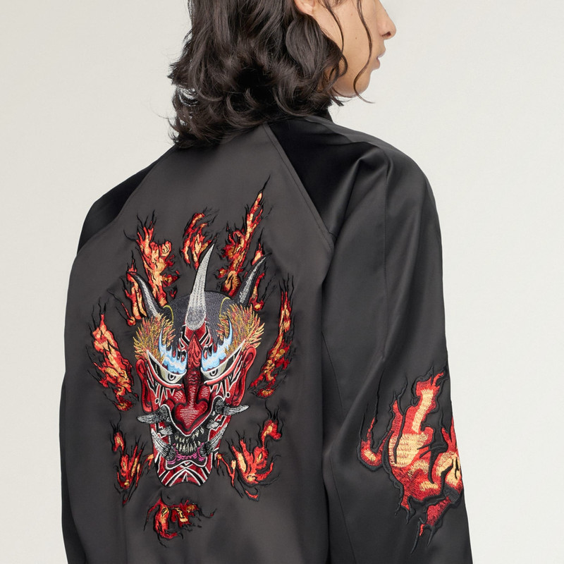 Y-3 EMBROIDERED GRAPHIC SATIN SOUVENIR JACKET 8