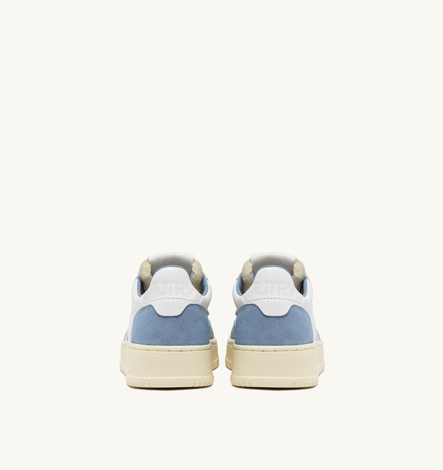 MEDALIST LOW SNEAKERS IN WHITE AND LIGHT BLUE LEATHER AND SUEDE - 3