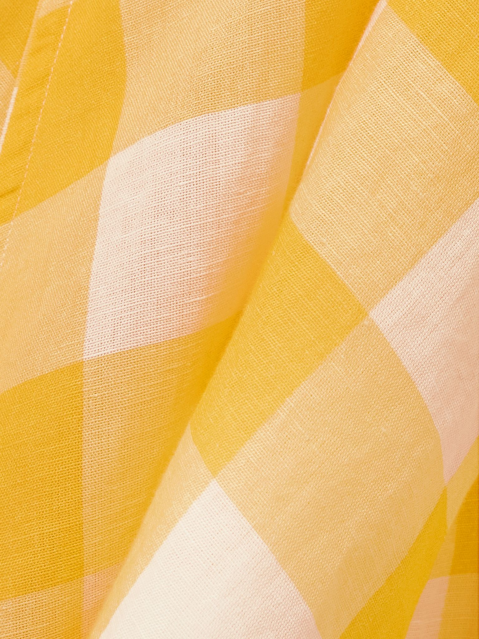 Venetia ruffled gingham linen and cotton-blend midi dress Yellow - 4