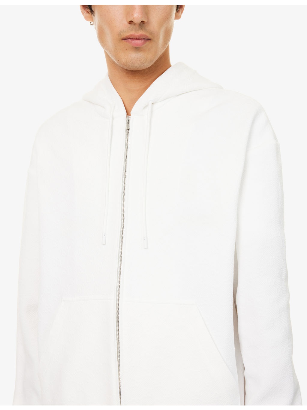 Logo-Embossed Zipped Woven Hoody - 5