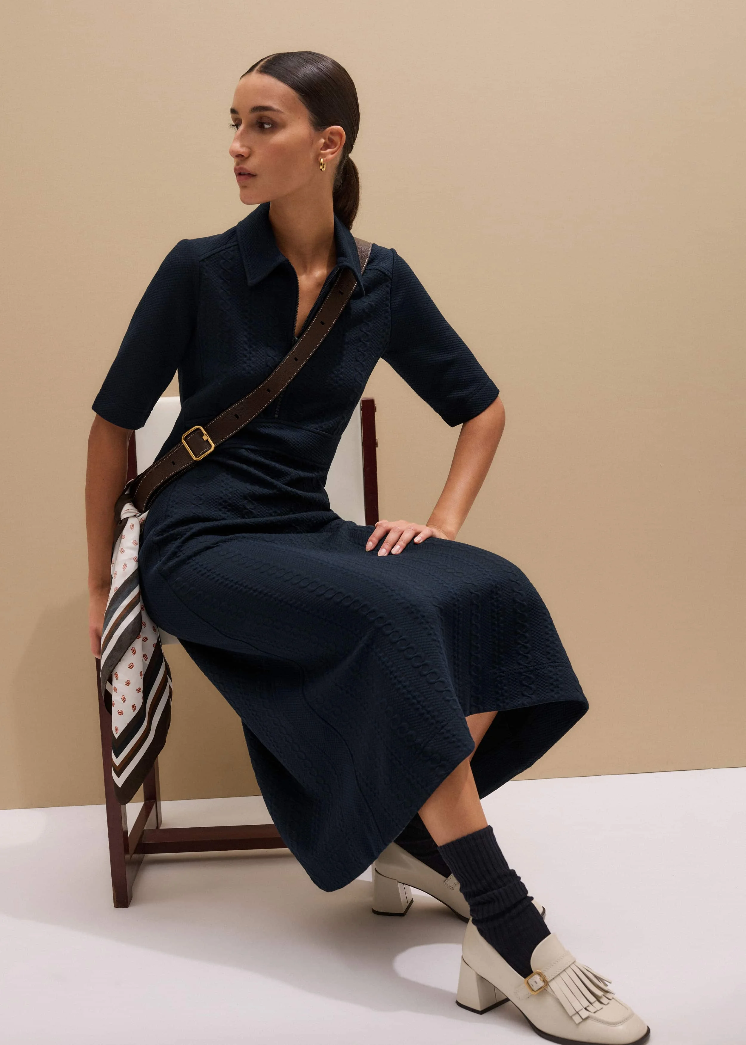 Half Zip Midi Dress - 1