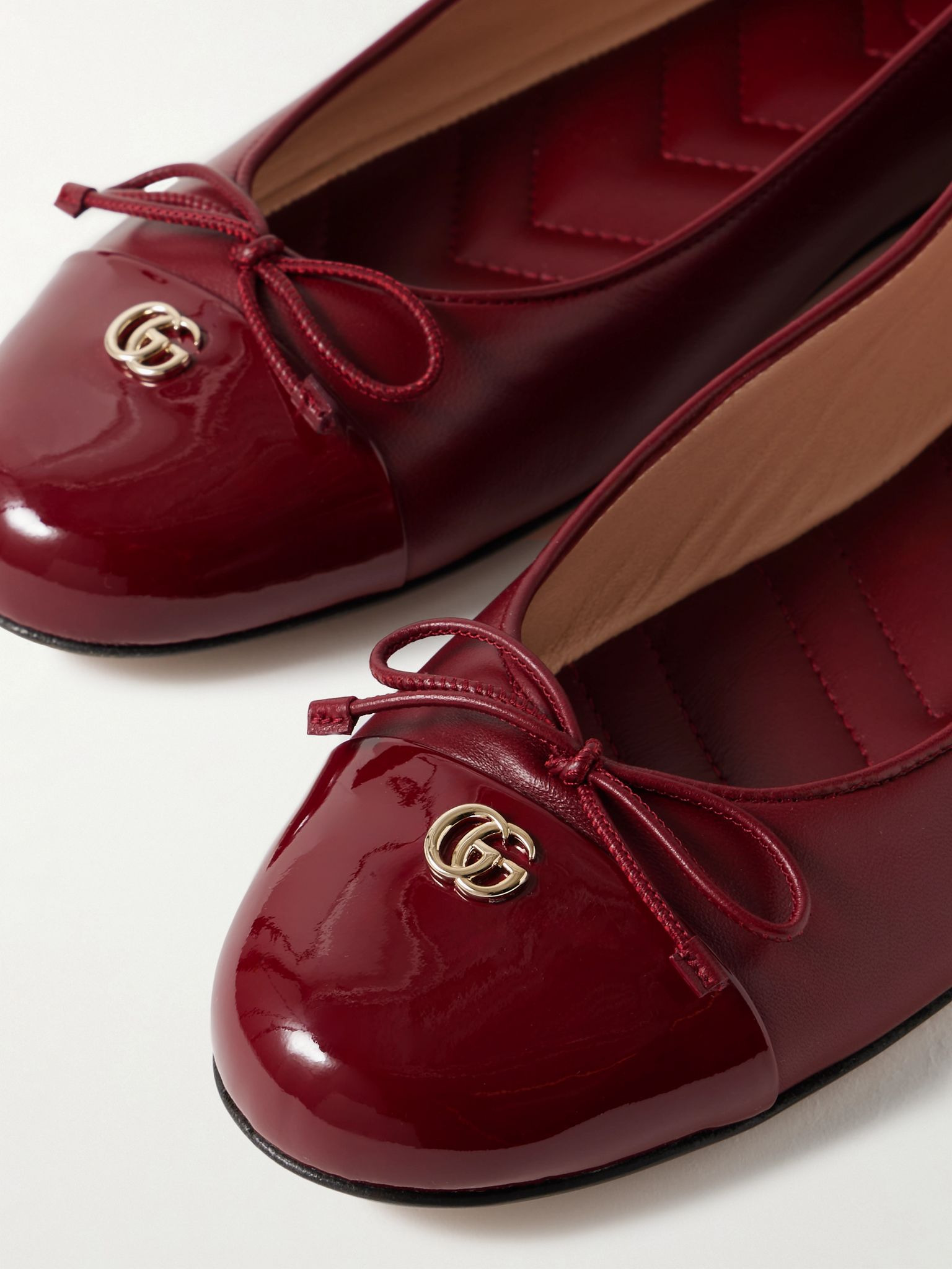 New Marmont GG leather ballet flats Red - 4