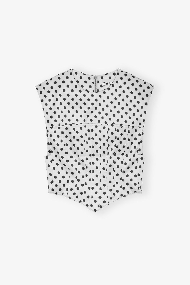 POLKA-DOT SATIN CORSET BLOUSE 1