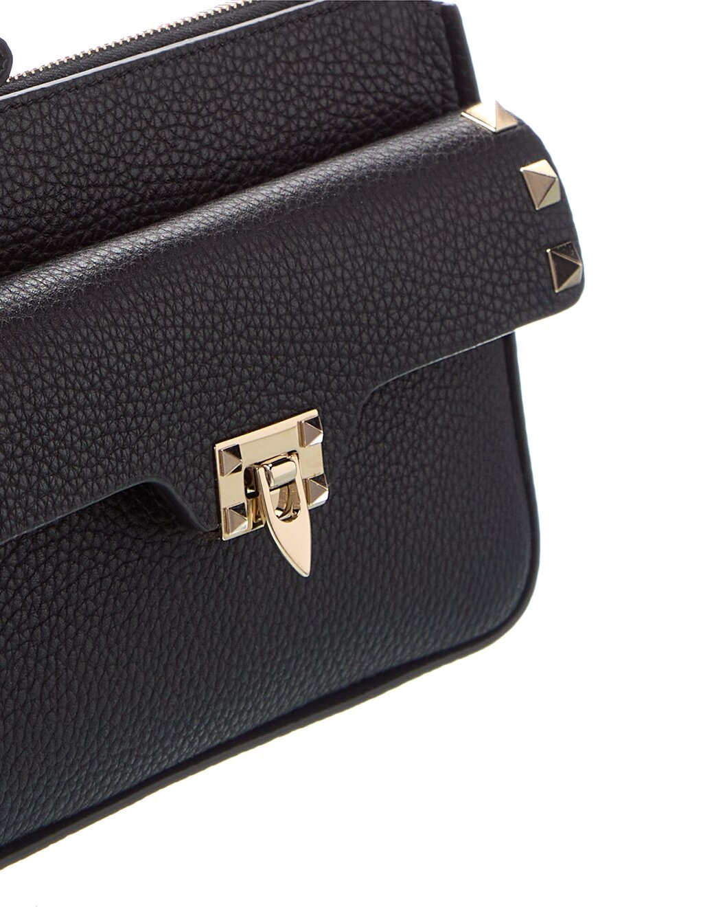 Valentino Rockstud Grainy Leather Wallet On Chain - 3