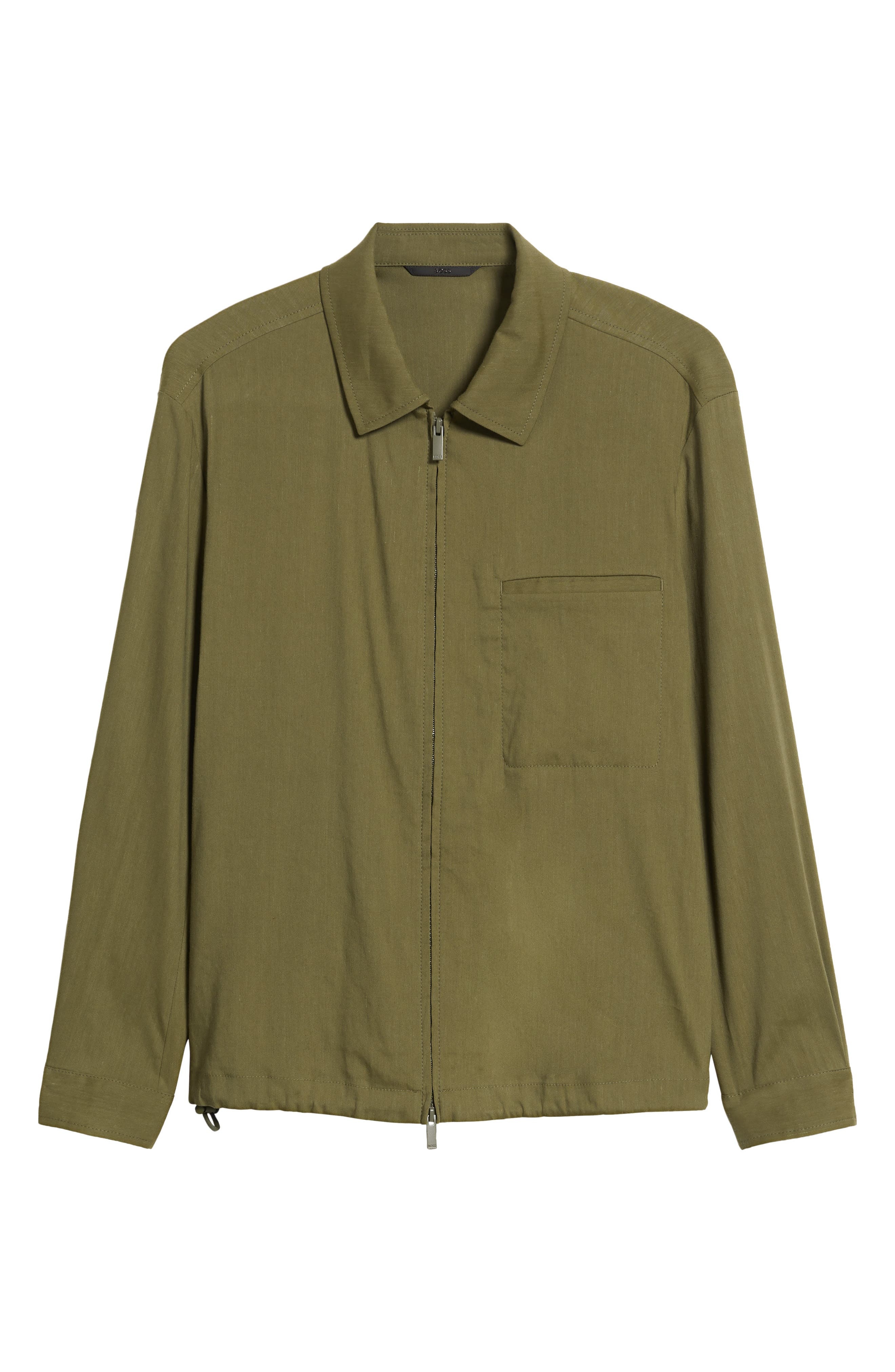 BOSS Carper Linen Blend Jacket in Dark Green at Nordstrom - 6
