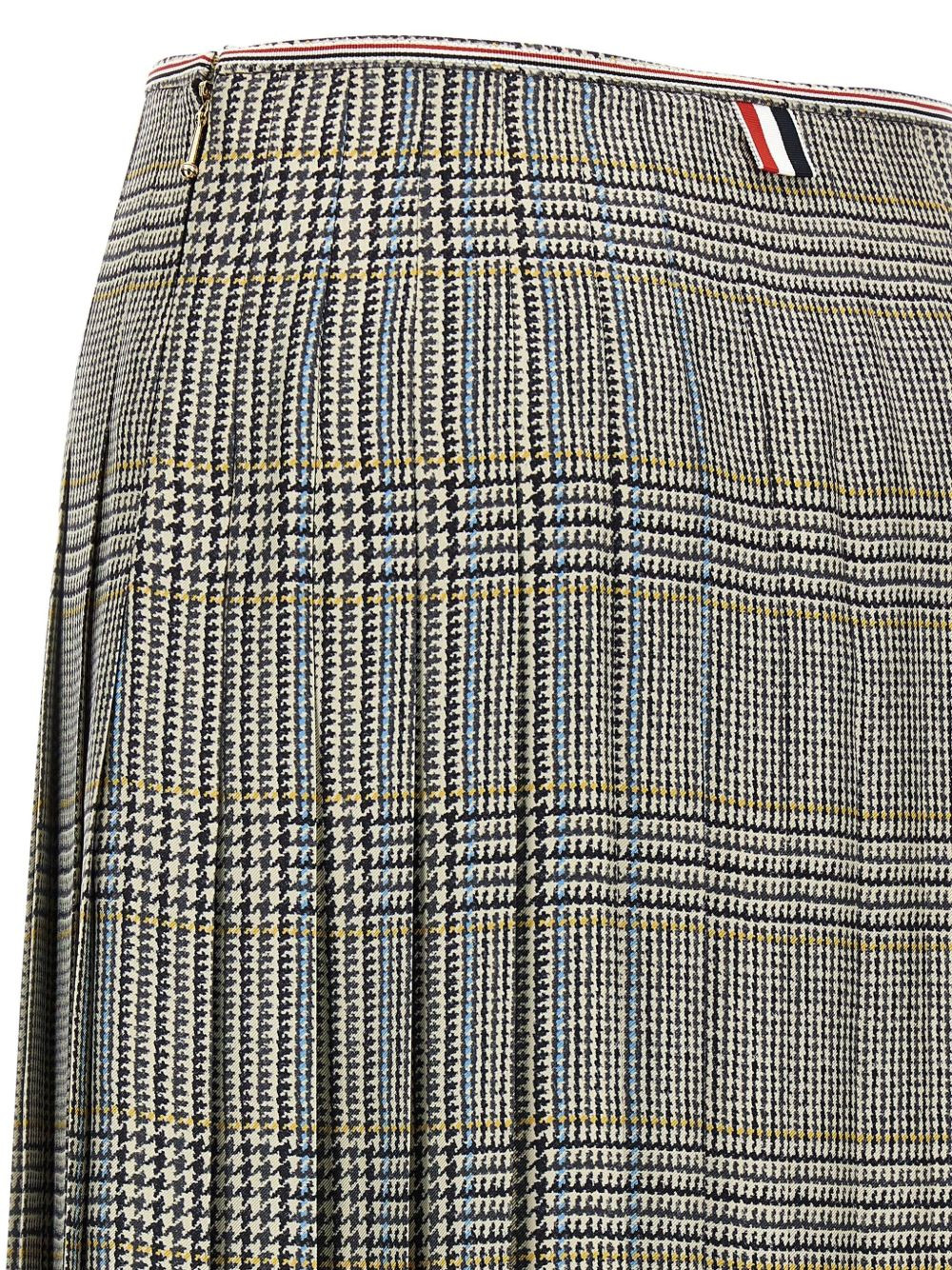 houndstooth-pattern pleated midi skirt - 4